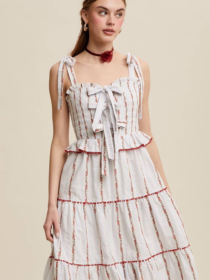 Tiered Floral Embroidered Maxi Dress for wholesale by Listicle