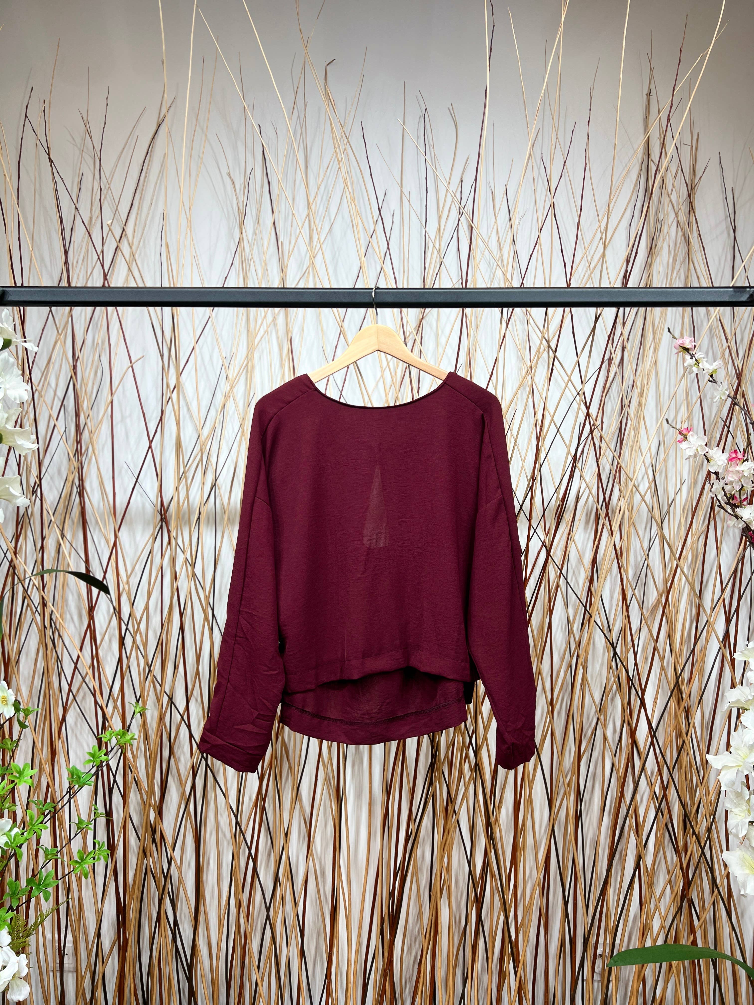 L'Emotion – wholesale T-shirt (utan tryck) – Dam – Långärmad T-shirt med vattendroppe halsringning med slits rygg6