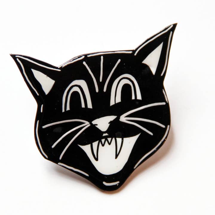 Scratch Cat Resin Coated Brooch for wholesale by Midge Blitz
