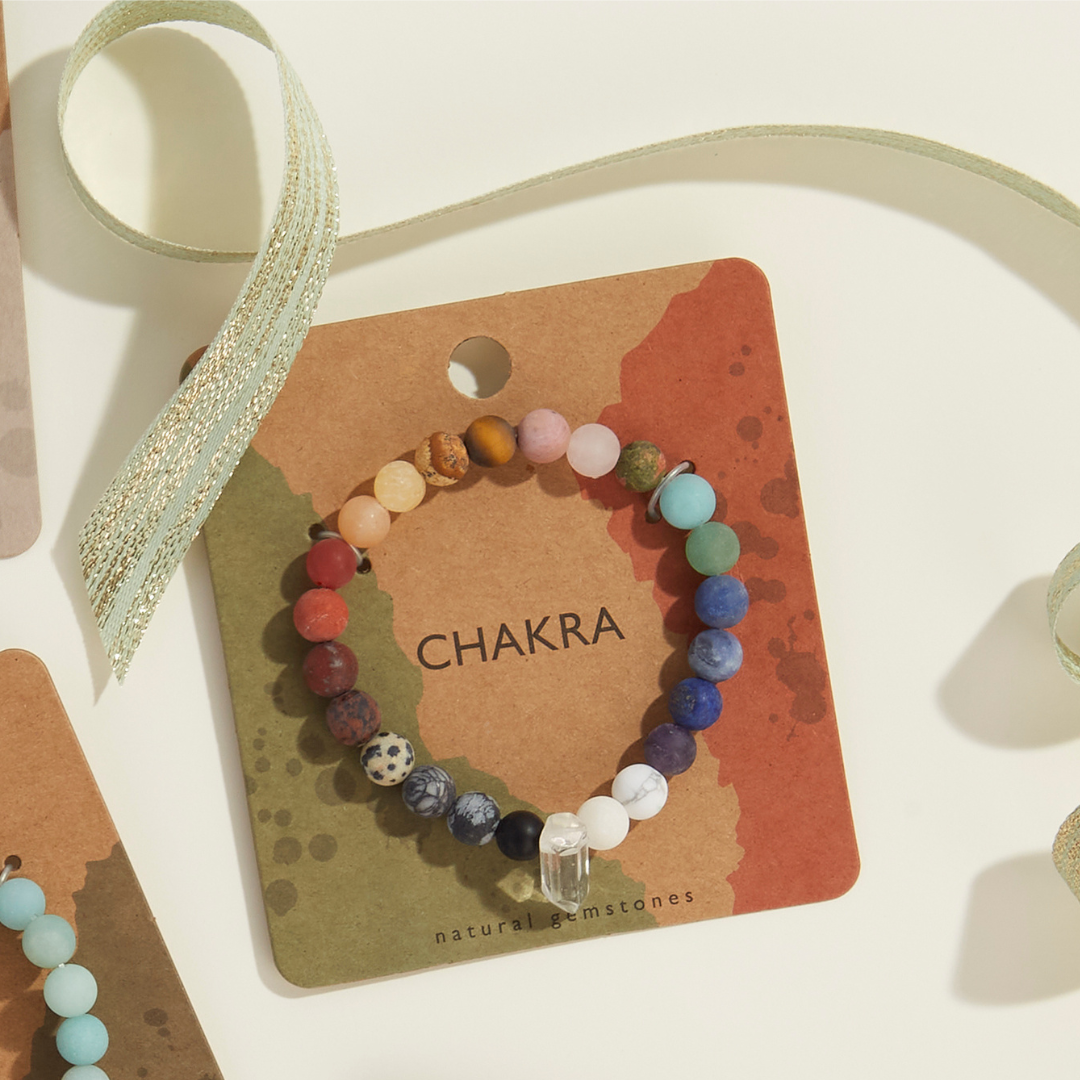 GeoCentral – wholesale Beaded bracelet – Crystal Point Chakra Crystal Bead Gemstone Bracelets 6mm1