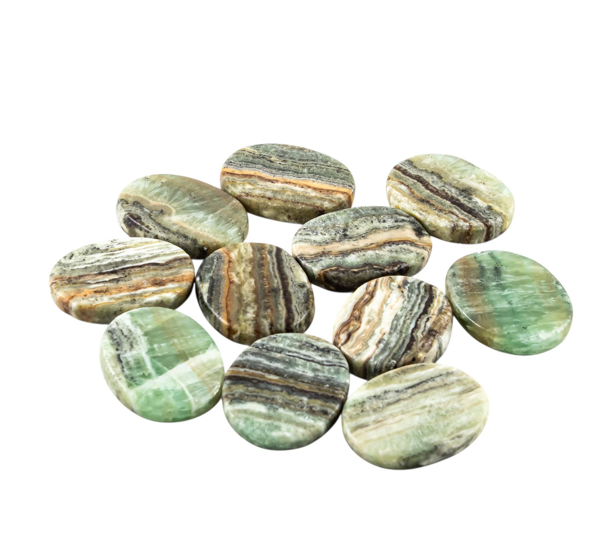 Quasar Gems USA - Wholesale Spiritual Stone/Crystal - Green Calcite Smooth Large 1KG /2lbs0