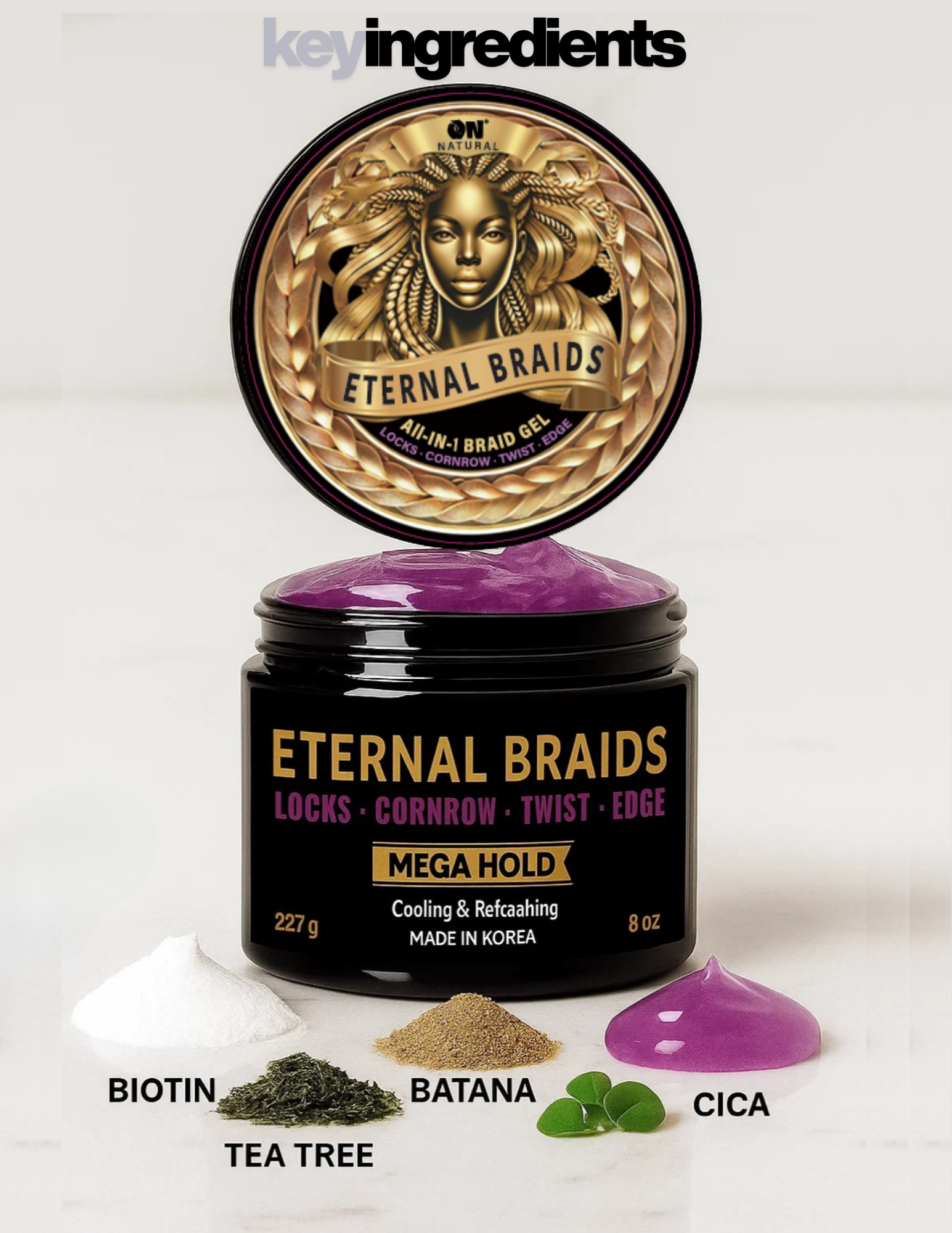 ON Natural USA - Wholesale Hair Styling Gel/Mousse - ON Natural - Eternal Braids - All-In-1 Braid Gel2