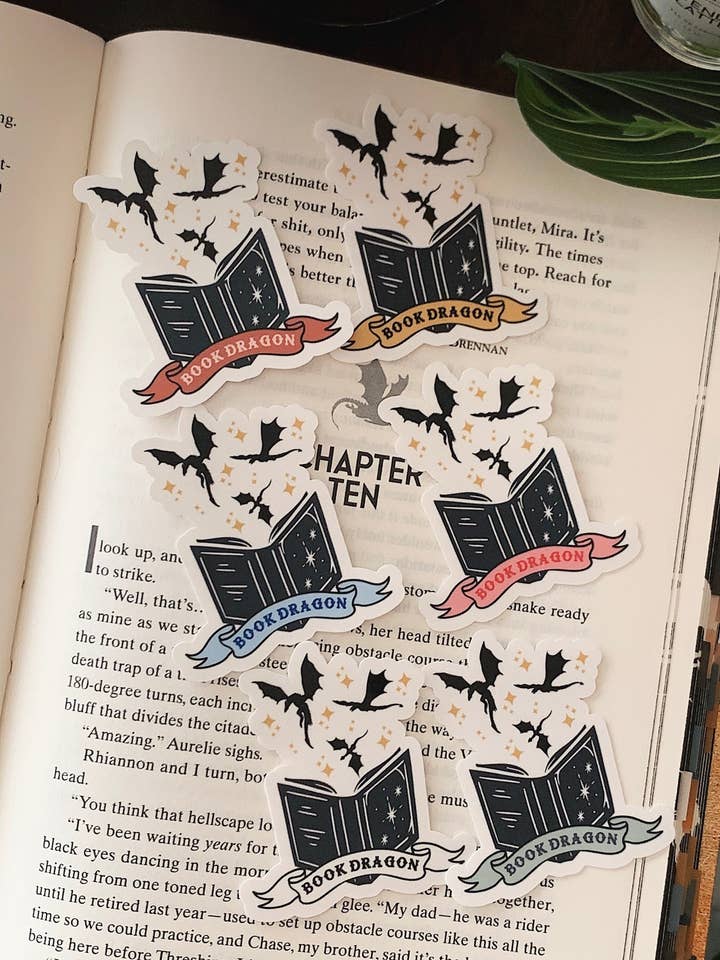 Book Dragon Sticker for wholesale by Shadowbound Spines LLC