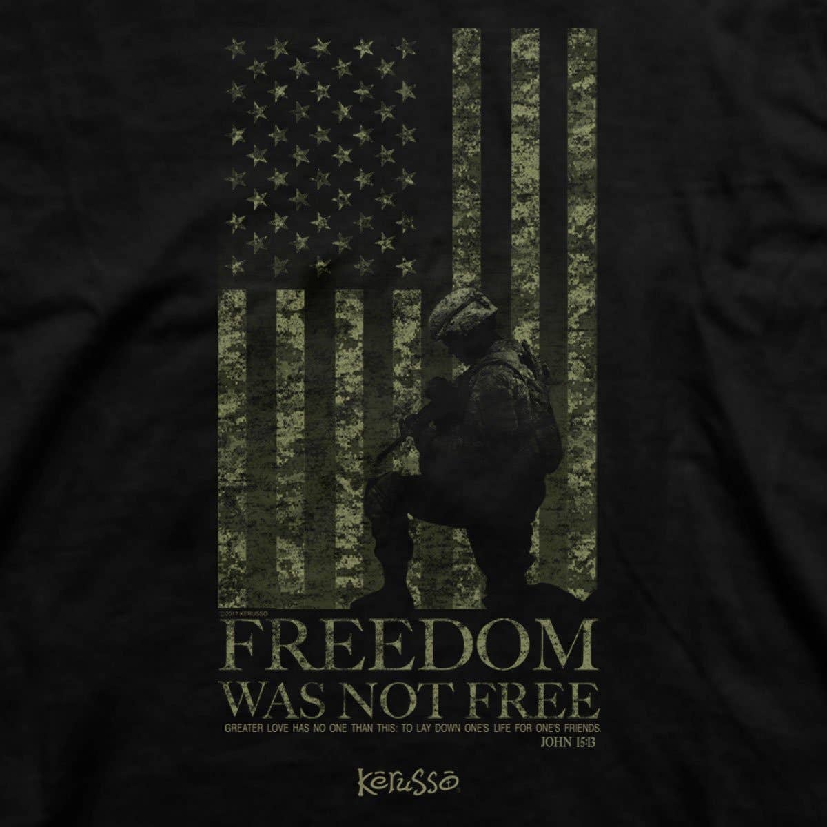 Black Kerusso Christian T-Shirt Freedom Was Not Free for wholesale on Faire1