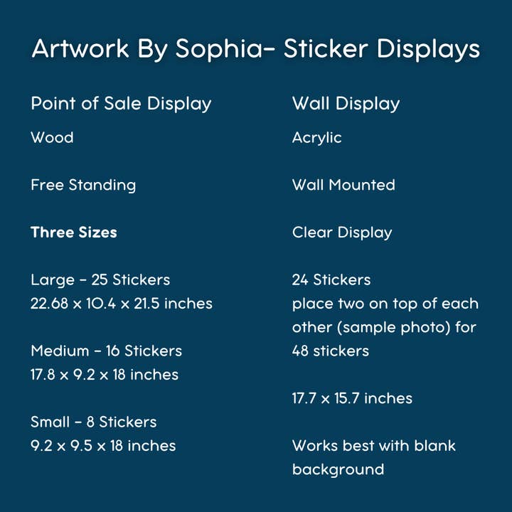 Espositore da parete in acrilico | Opzioni di esposizione adesivi | Trasparente piatto per la vendita all'ingrosso da parte di Artwork by Sophia