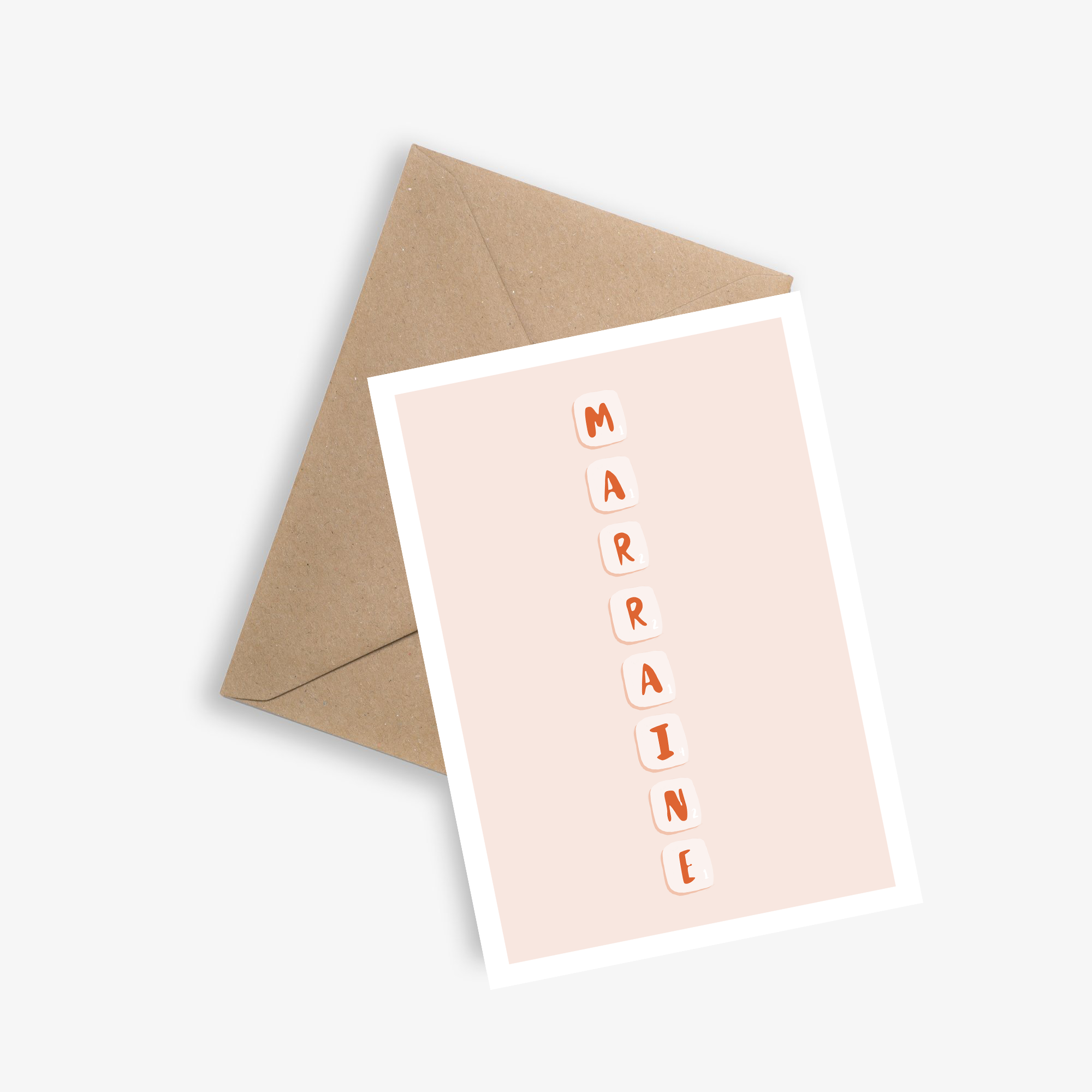 LE PAPIER GRAPHIQUE – postal de bebé por atacado – Cartão simples Marraine / Parrain (madrinha e padrinho)5