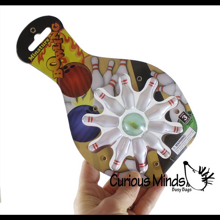 Curious Minds Toys - Wholesale Classic Toy - Kids - Mini Bowling Game - Marble and Pins - Tabletop Small Replica