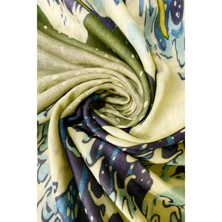 Fashion Scarf World - Wholesale Scarf – Women's - Hokusai's Great Wave Silk Scarf2