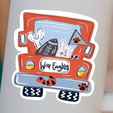 war eagles football truck waterproof stickers for wholesale by on the Bayou