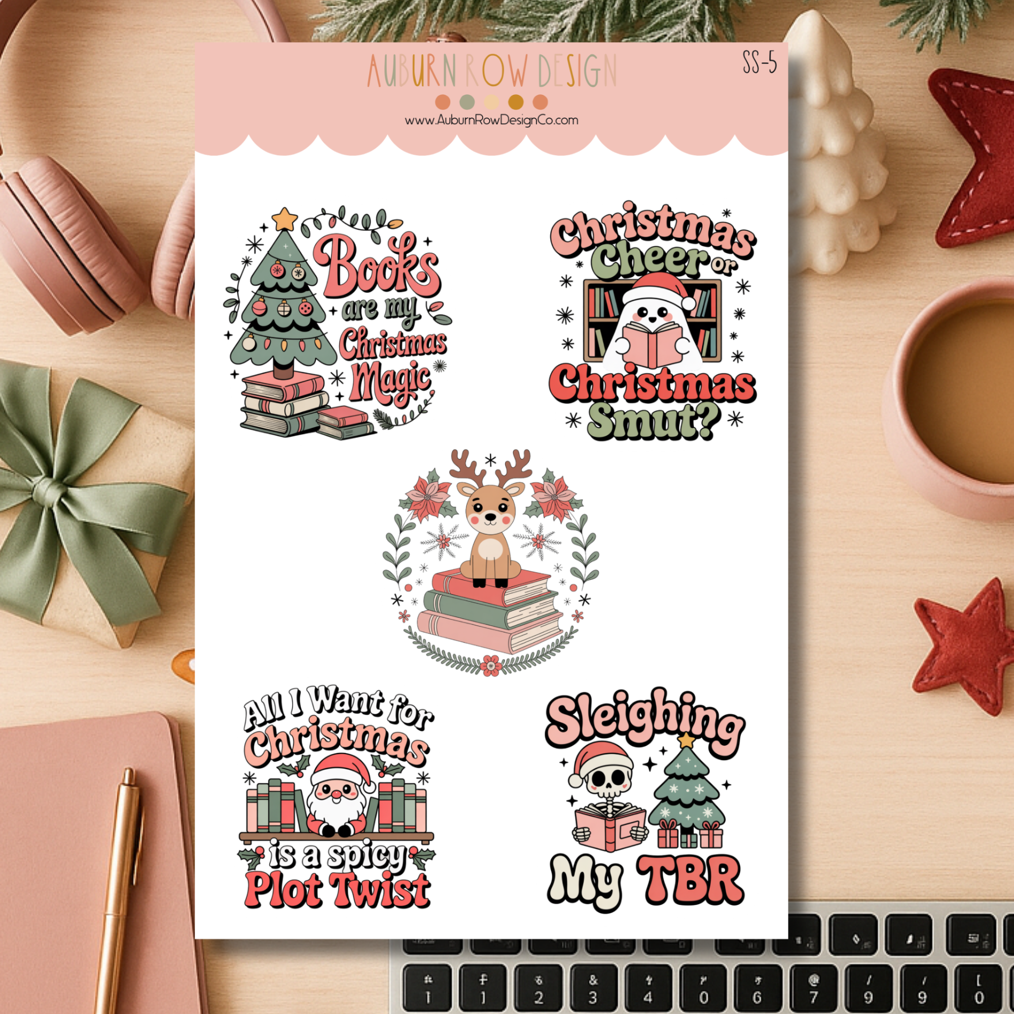 Auburn Row Design - Wholesale Sticker - Boekachtige Kerst Stickerblad3