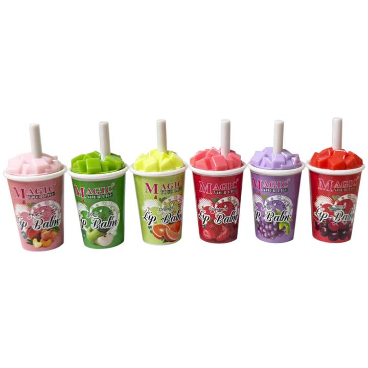 ASSORTED MAGIC YOUR LIFE FRUIT IN A CUP LIP BALM LC817 (24PC) for wholesale on Faire