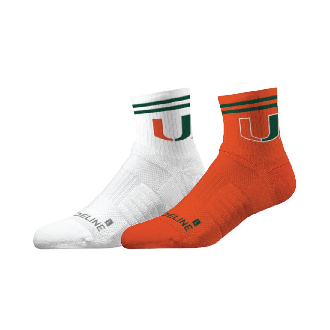 Strideline - Wholesale Socks - Unisex - University of Miami | Half Calf Knit | NCAA 2 Pack | N02626111ML0