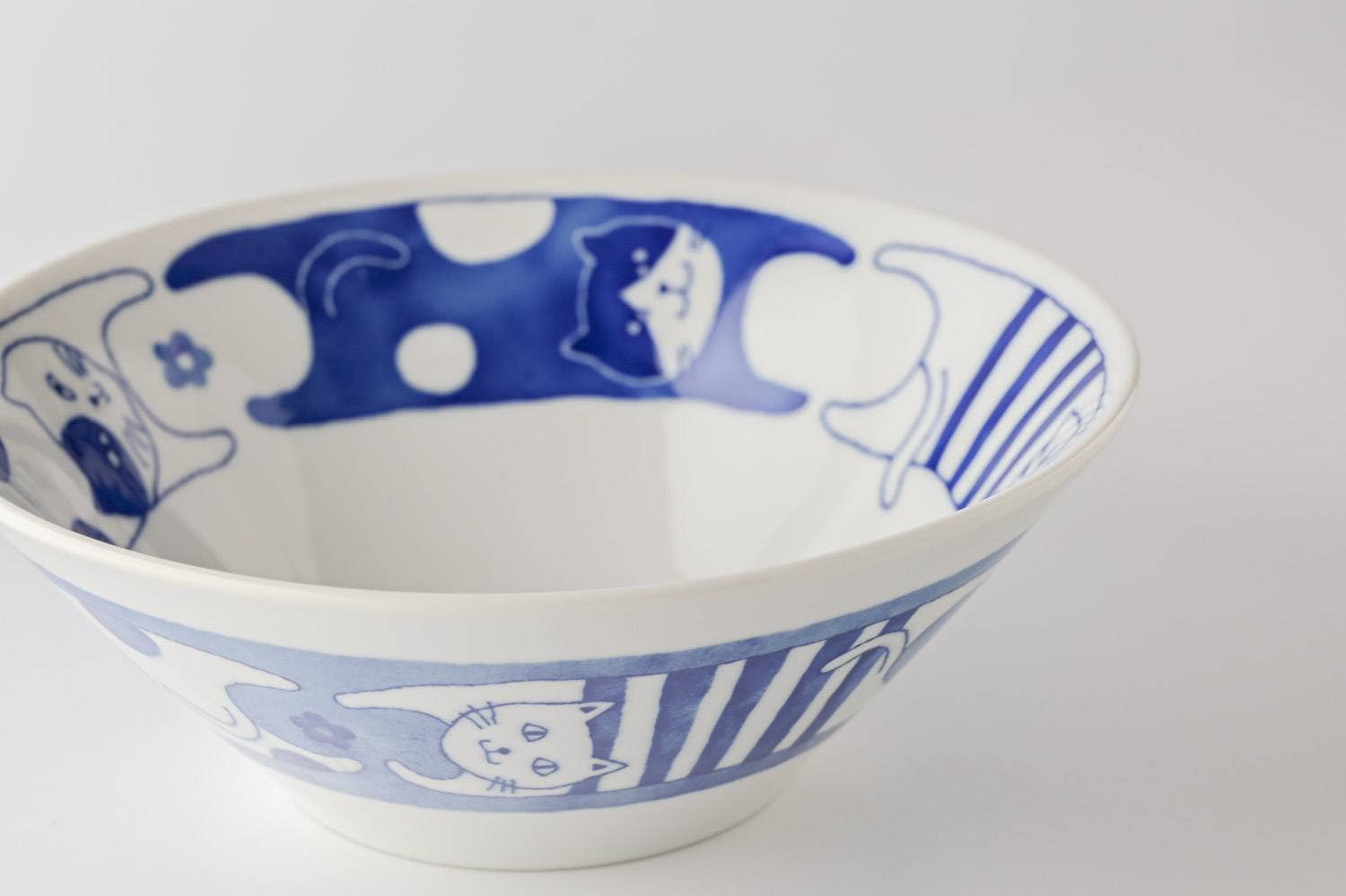 Yamani - Wholesale Bowl - Japanese Cats 20.5cm Donburi Bowl - Around3