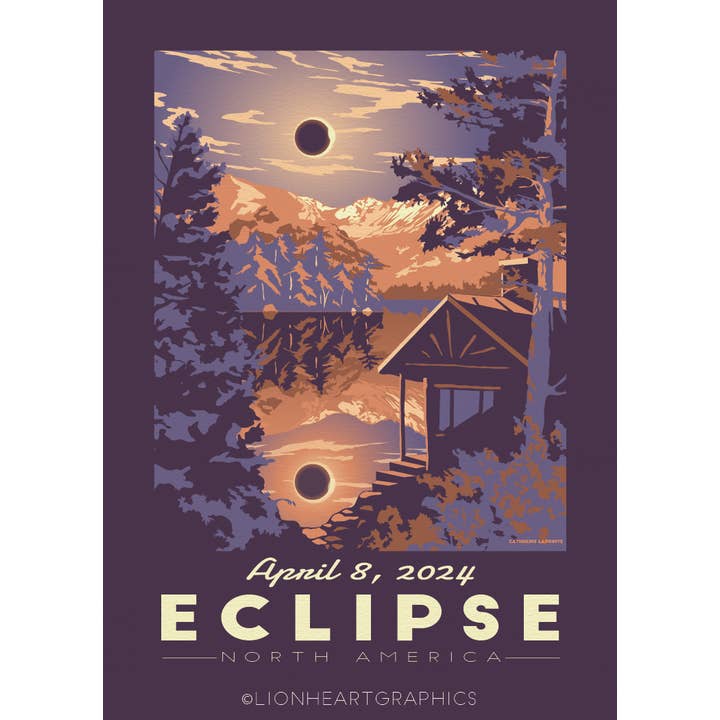 Lionheart Graphics - Wholesale Sticker - 2024 Solar Eclipse Sticker | Retro Vinyl Decal