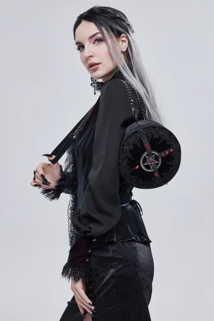 Western Fashion - Wholesale Crossbody Bag - Women's - AS094 - Gothic Black Devil Pentagram Bag..3