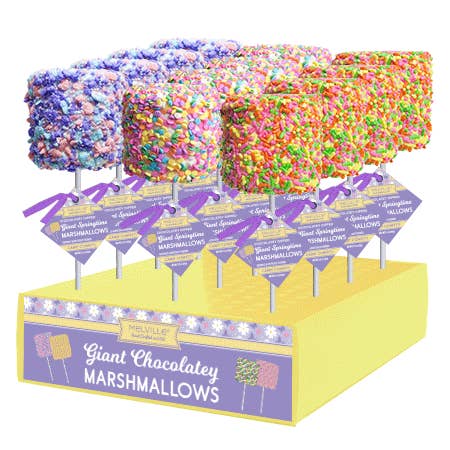 Melville Candy Company - Wholesale Marshmallow - Giant Marshmallow Pops - Spring Assorted