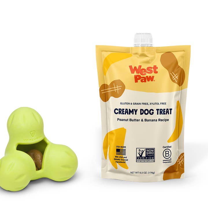 West Paw - Wholesale Pet Treats - Dog - Peanut Butter & Banana Creamy Dog Treats - Case of 62