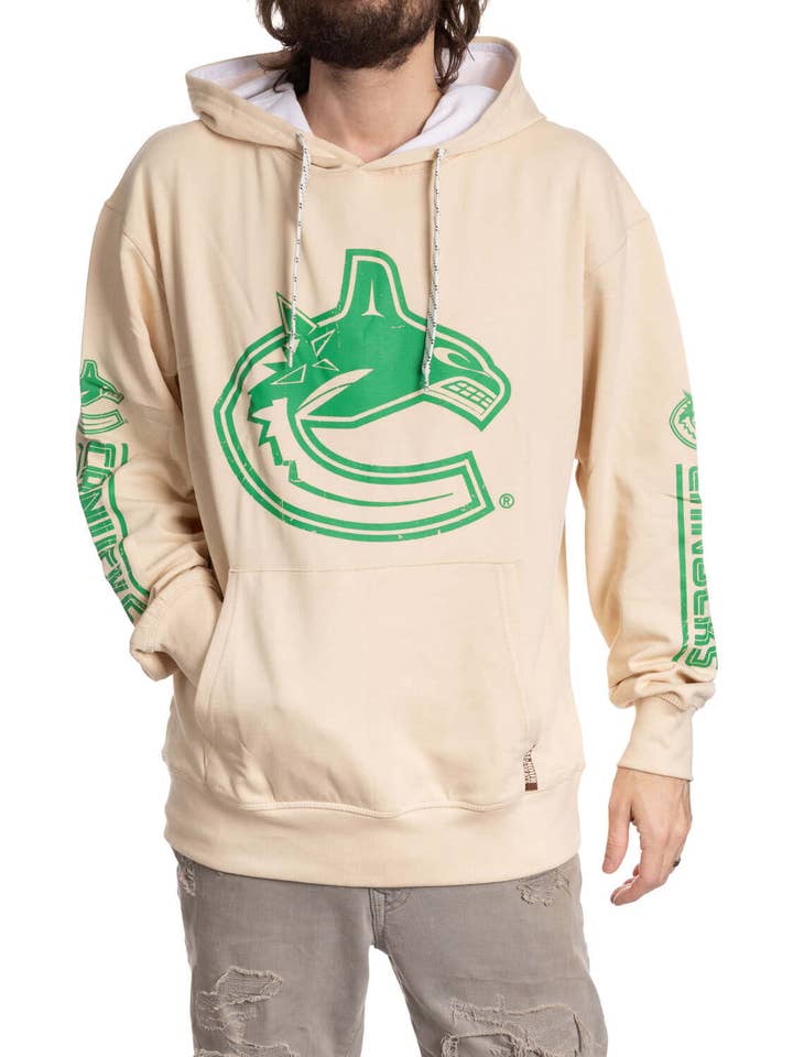 Vancouver Canucks Oatmeal Hockey Hoodie for wholesale by Bench Clearers