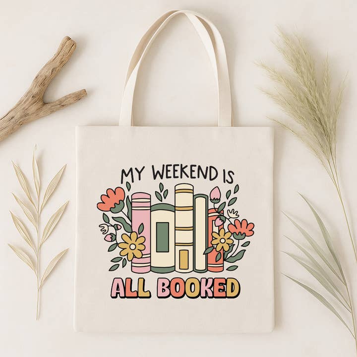 A minha mala de fim de semana está toda reservada, saco de lona, saco de livros por atacado de 521handmade