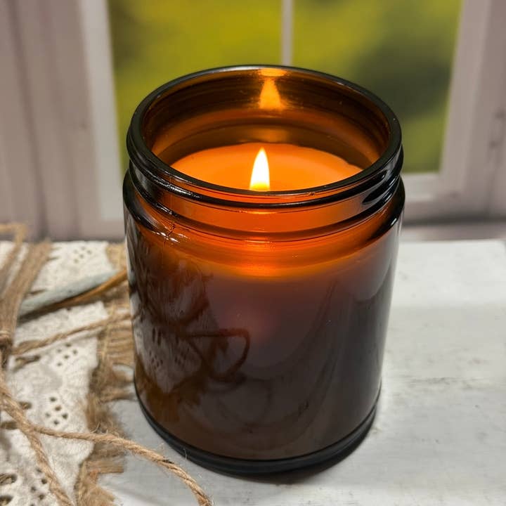 Suzy Spa Essentials - Wholesale Jar/Filled Candle - Sandalwood Rose – Soy Blend Candle – 8 oz Amber Jar2