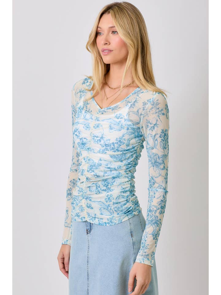 Mystree - Wholesale Blouse - Women's - 60527 Floral Ruching Top 2