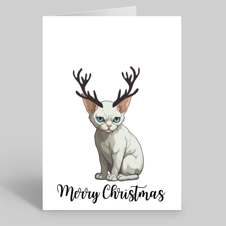 Set of 10 Sphynx Cat Christmas Cards - Envelopes Included for wholesale by We Are Positive Prints