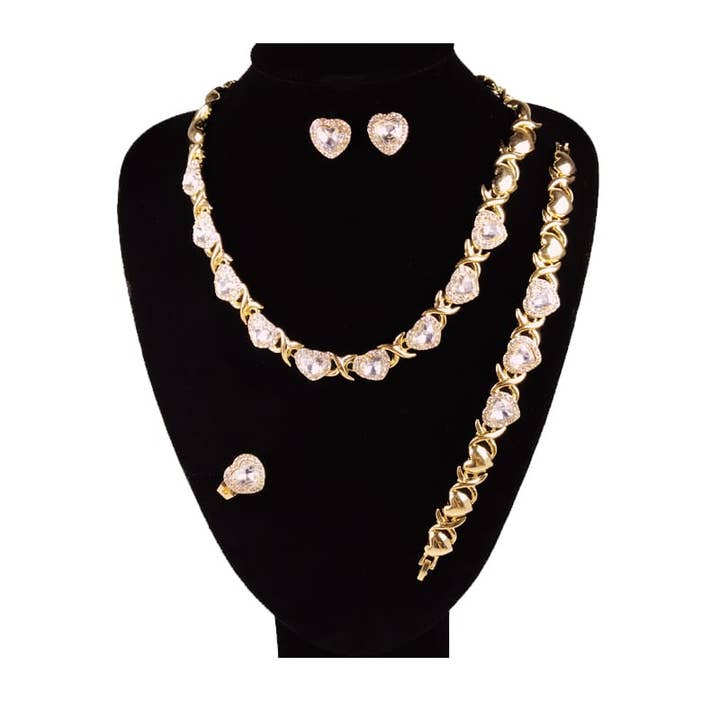 HUGS &KISSES xo set gold Plated #171 for wholesale by JoeyTheJewelry