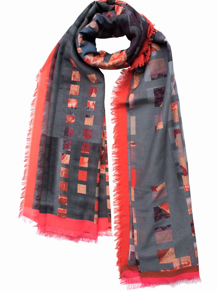 Silk/Cotton "Highline Line Ups" Stola 200x140 cm for wholesale by EditionMichel