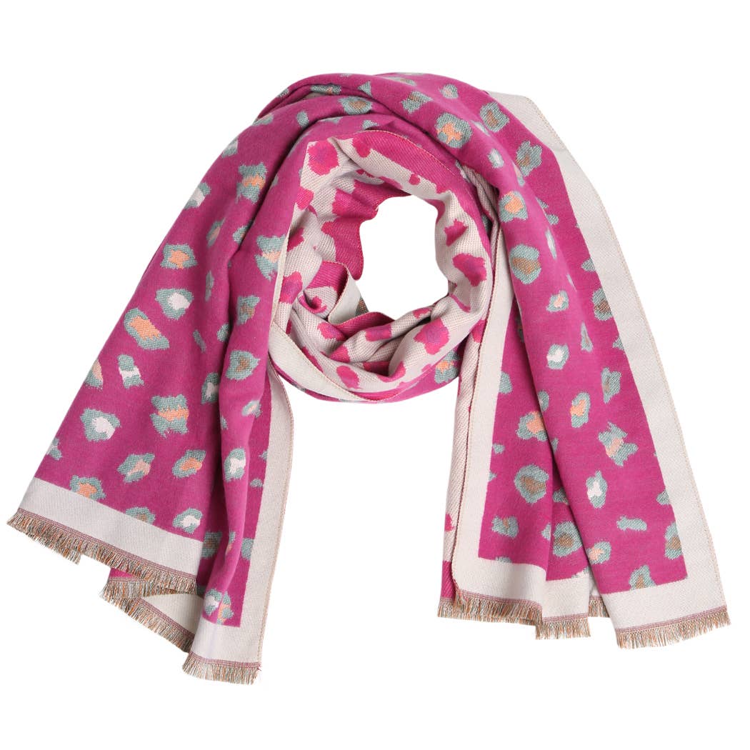 Fashion City - Wholesale Scarf - Women's - Leopard Oblong Wrap Shawl Scarf with Fringe 3