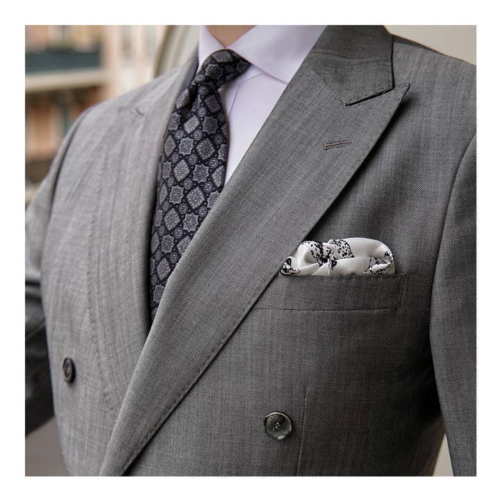 'Fashion Hounds' silk pocket square for wholesale by Just Add Style