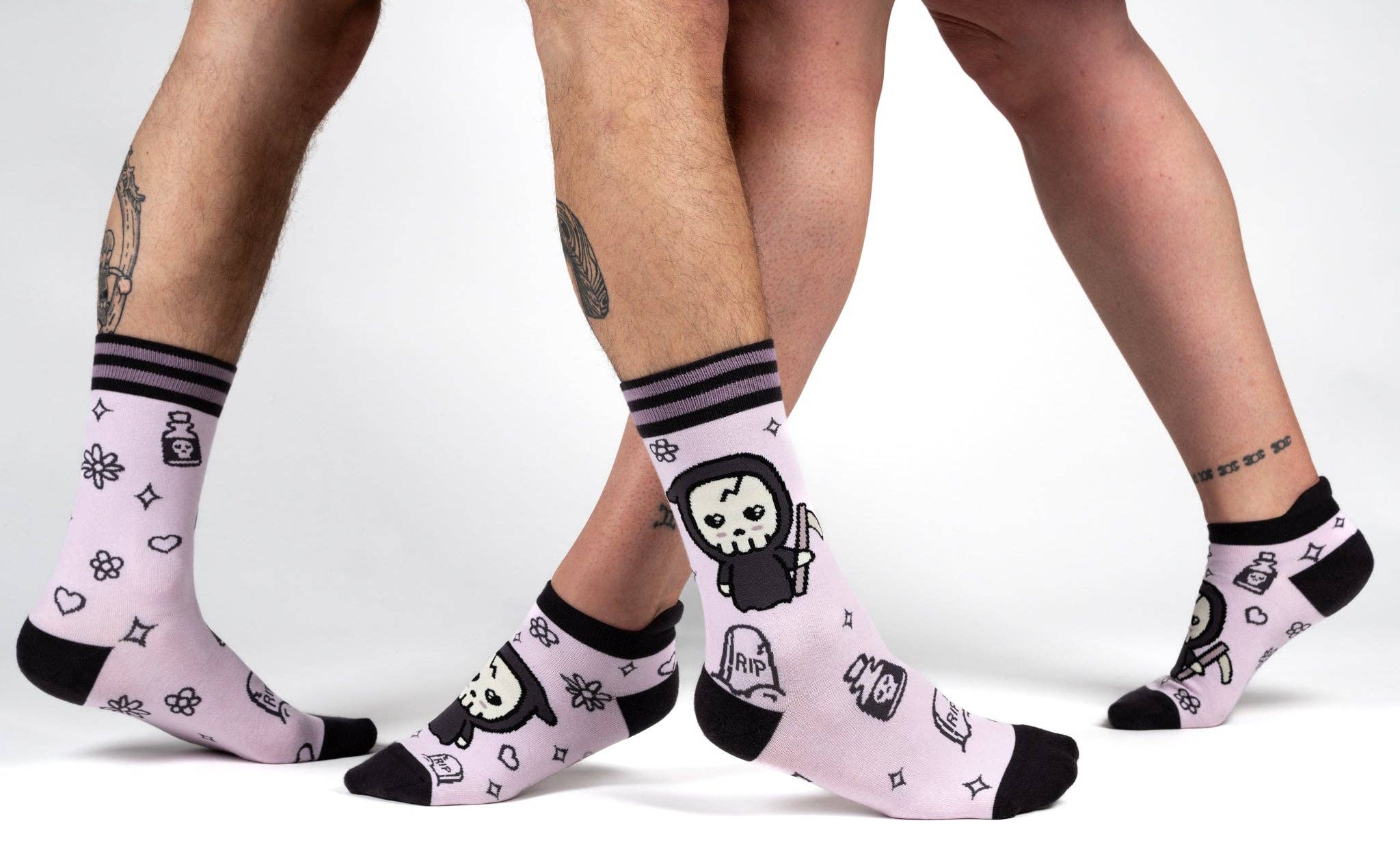 FootClothes LLC - Wholesale Socks - Unisex - Pastel Goth Grim Reaper Crew Socks8