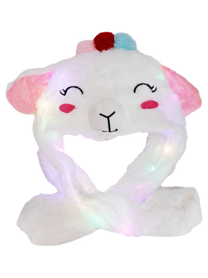 Cap Zone - Wholesale Costume - Women's - Farm Animal Pals LED Light-Up Ear Moving Hat
