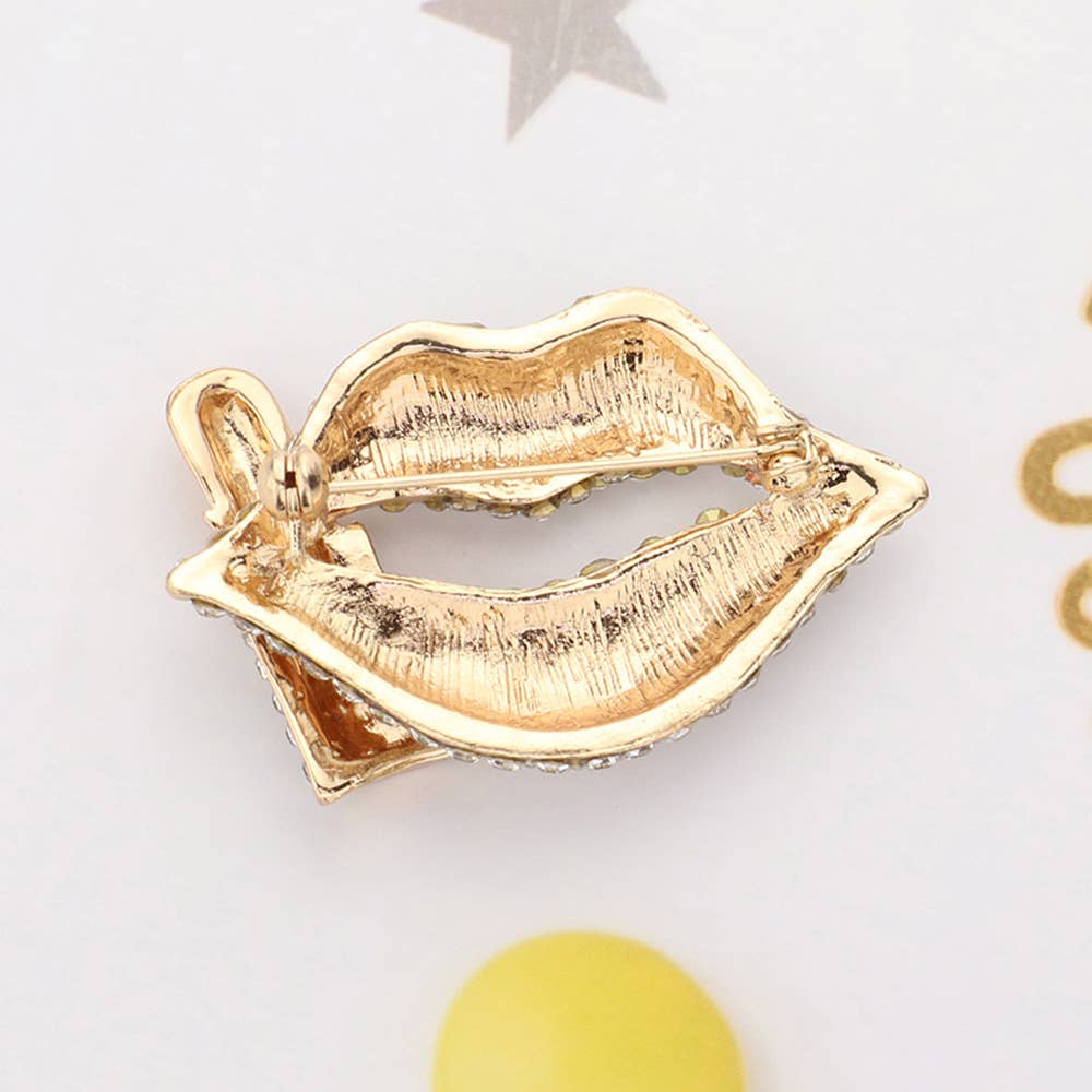 Sensibling Corp. - Vente Broches - Broche Épinglette Lèvre et Rouge à Lèvres Incrustée de Strass7