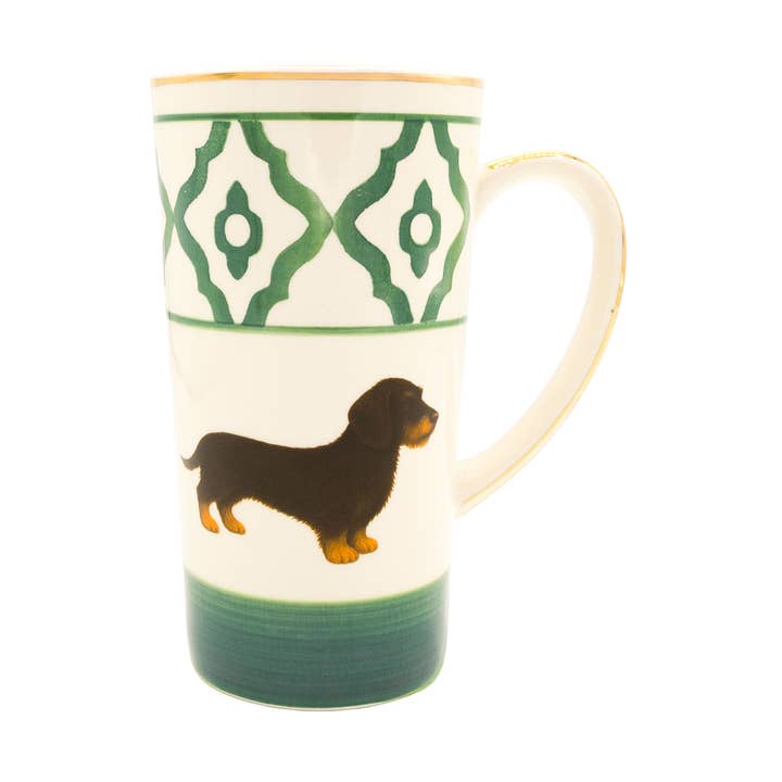 Teacup, Dachshund model, 18 karat gold, green for wholesale by Michael Platin Design MW production GmbH & Co. KG