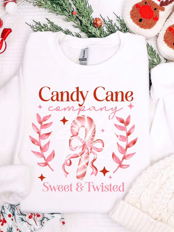 Candy Cane Sweet & Twisted Sweatshirt for wholesale by Gambi's Tees