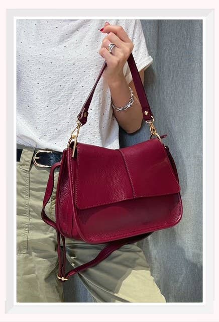 Z et Z - Wholesale Shoulder Bag - Women's - Grained leather shoulder bag C03776