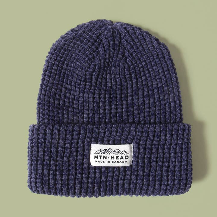 Chunky Waffle Toque - Marine Blue for wholesale by Muttonhead