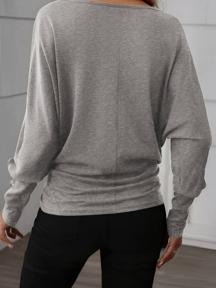 Lovesoft - Wholesale T-Shirt - Women's - Four Leaf Clover Solid Color Extended Cuffs Long Sleeve Top10