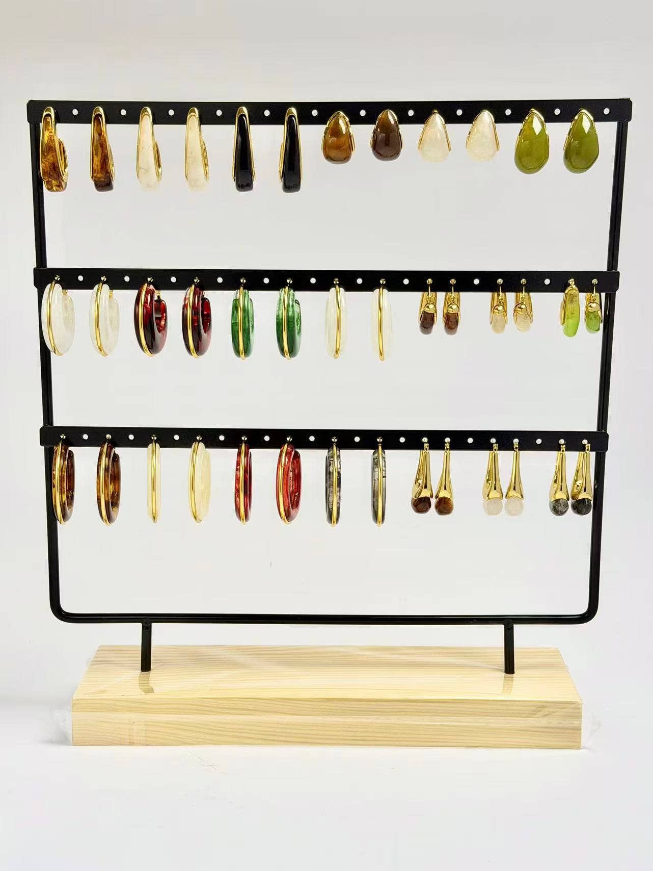 COSMOS – Großhandel Schmucksets – 20 Paar Ohrringe Harz Stahl Trendy Chic