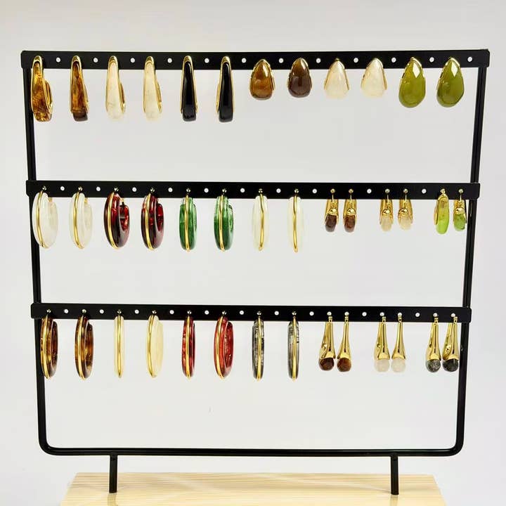 COSMOS – Großhandel Schmucksets – 20 Paar Ohrringe Harz Stahl Trendy Chic0