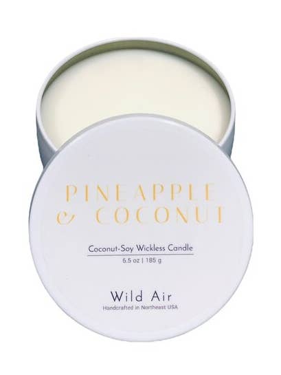 Pineapple + Coconut Wickless Candle 6.5 oz for wholesale by Wild Air