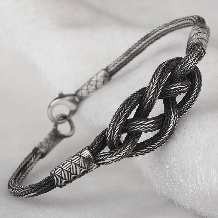 Ephesus Jewelry - Wholesale Jewelry - Men's - Infinity Knot Mens Bracelet In Sterling Silver2