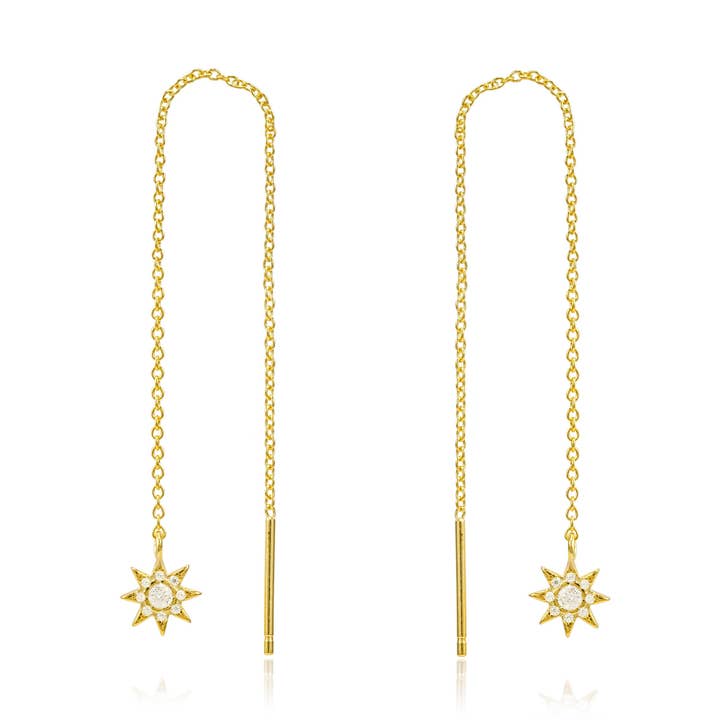 Ingrid Star Gold Threader Earrings for wholesale by Quill Fine Jewelry & Lifestyle