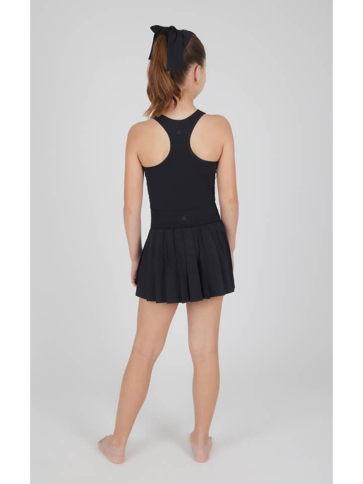 90 Degree by Reflex - Wholesale Activewear Set - Kids - Girls Racerback Tank, Pleated Skort, and Scrunchie Bow Set