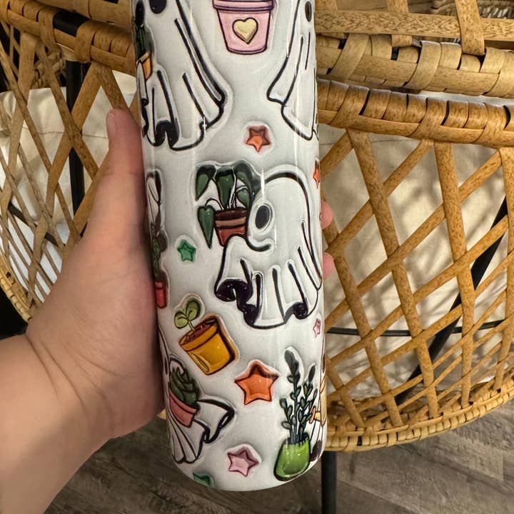 H+P Wholesale - Wholesale Insulated Mug/Tumbler - 3d illusion ghost plant tumbler