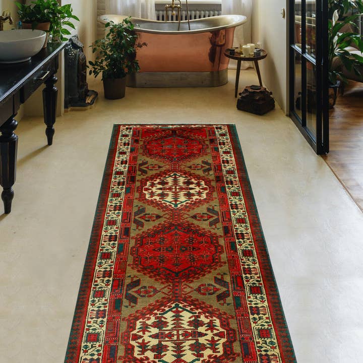 Noori Rug - Wholesale Area Rug - Fine VTG Basil Brown/Ivory Runner, 3'3" x 11'0"7