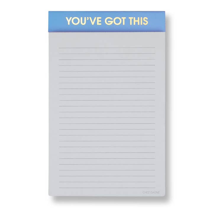 You've Got This - Lined Notepad - Sea Blue - 65 perforated pages - 5x8 for wholesale by Chez Gagné