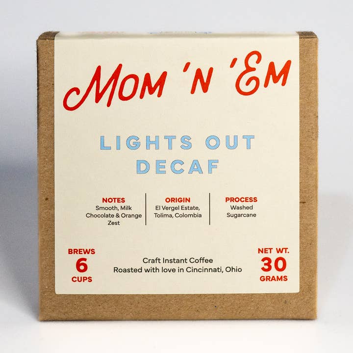 Mom ‘n ‘em Coffee - Wholesale Instant coffee/espresso - Lights Out Decaf "Instant" Coffee0