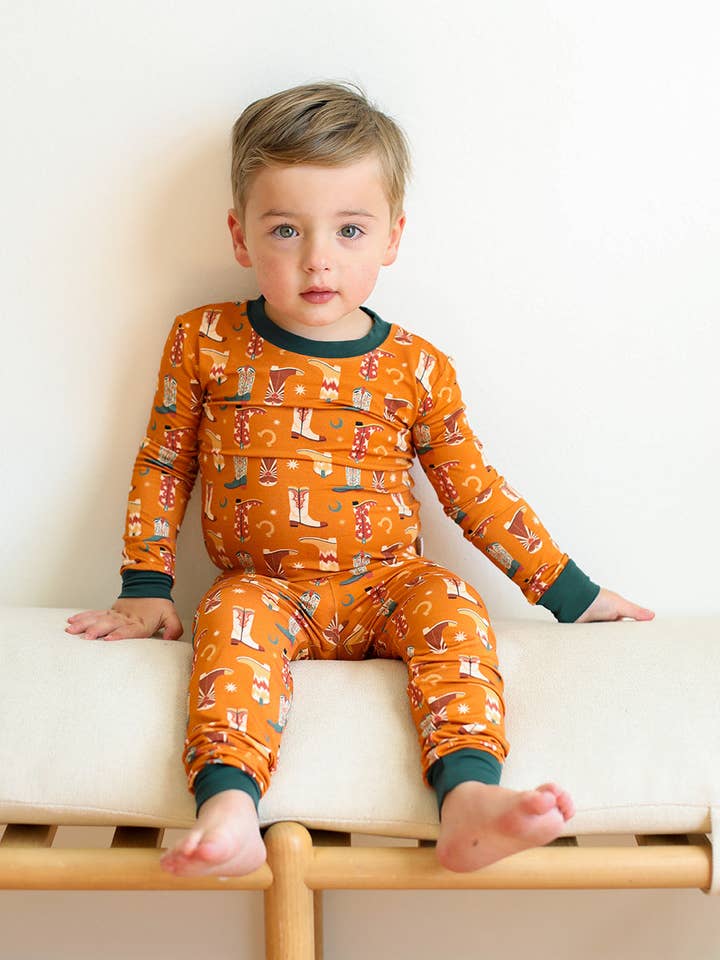 Southern Slumber - Wholesale Pyjamaset - Kinderen - Boots 2-delige pyjamaset van bamboe0