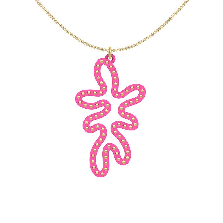 PENDENTIF ROSE : CORAIL 5 : clous en or, or rose ou sterling pour la vente par Ree Gallagher Jewelry